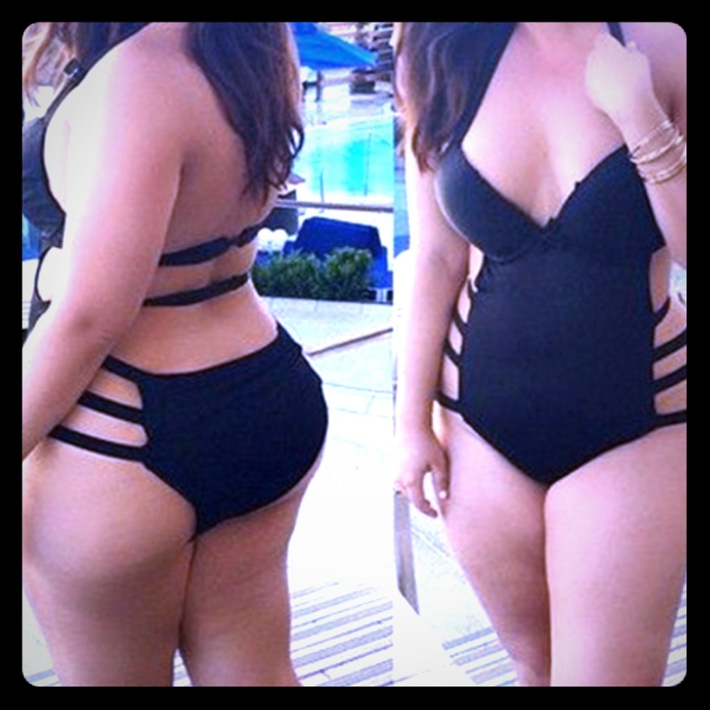 Backless Black One-Piece Swimsuit